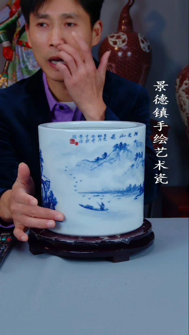 摆件陶景德镇手工手绘陶瓷摆件42