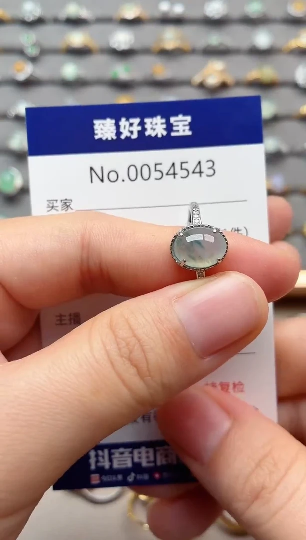 银S925镶嵌戒指翡翠1