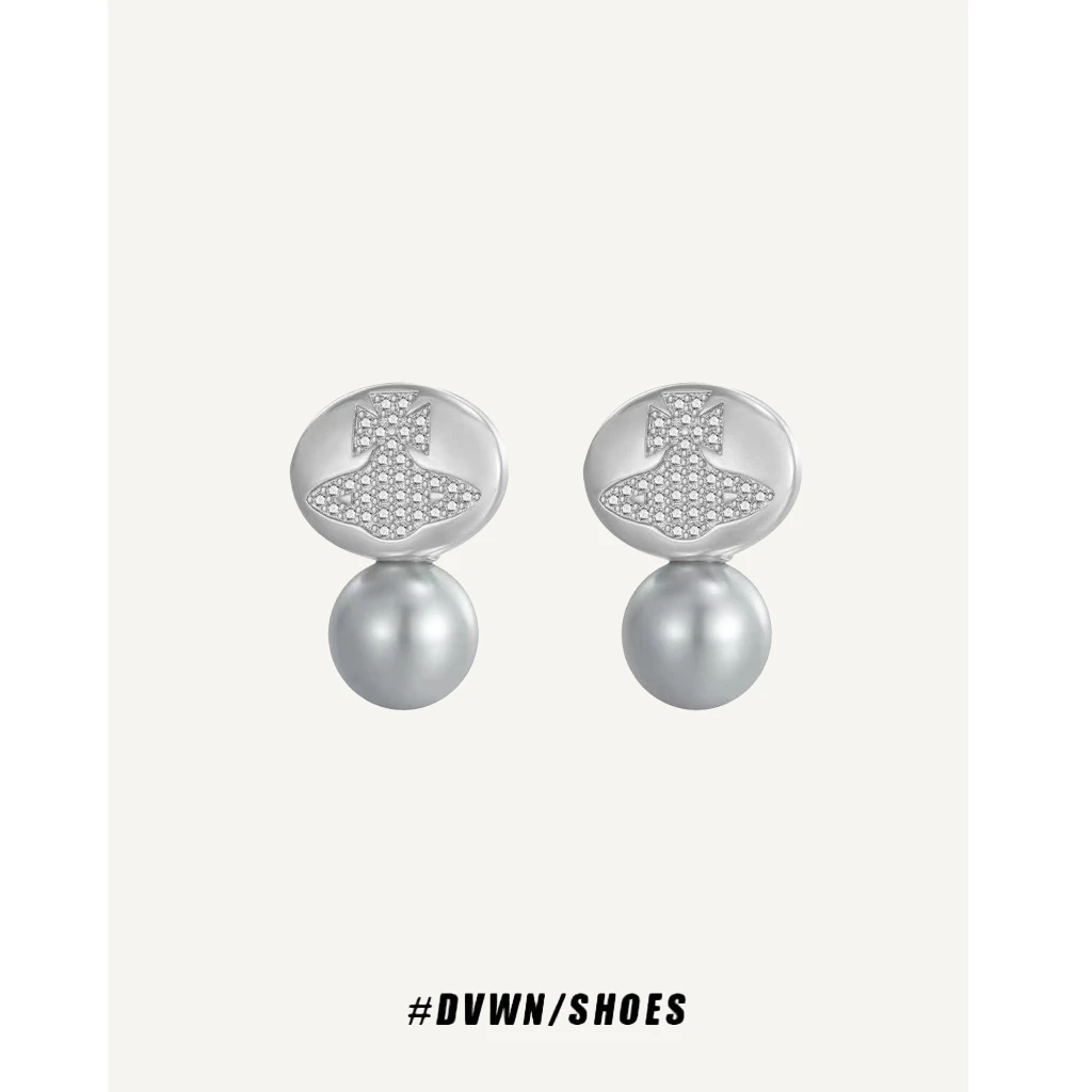 铜合金合成锆石耳饰 【DVWN】土星带钻耳钉