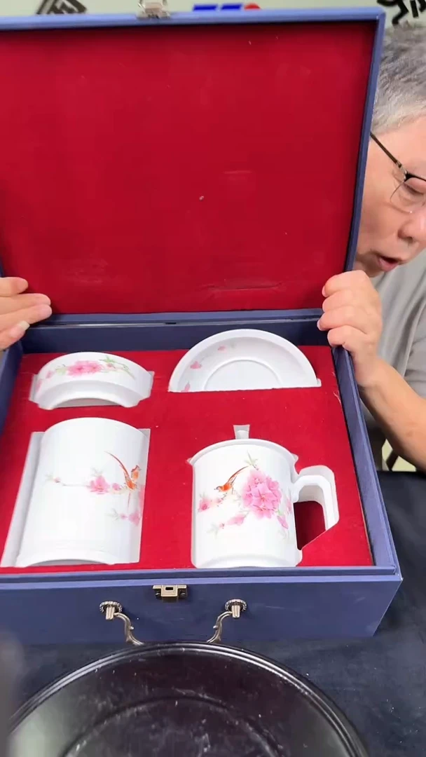 套组水点桃花办公杯礼盒套组
