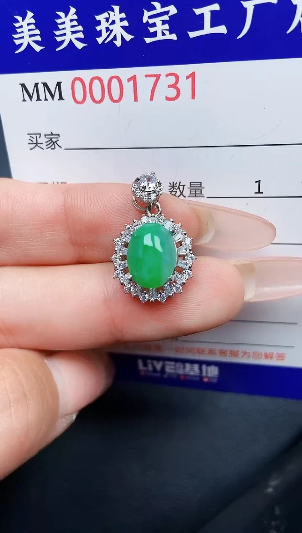 【闪购商品】翡翠颈饰银S925镶嵌1731