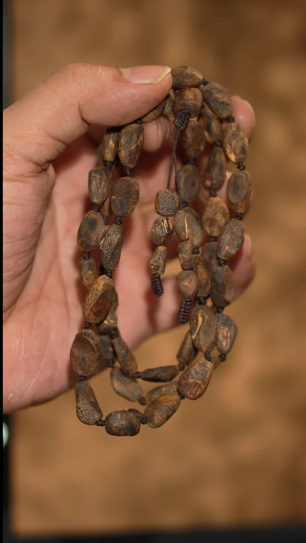 沉香手串海南绿奇楠沉水树丁虫漏随型长串23克