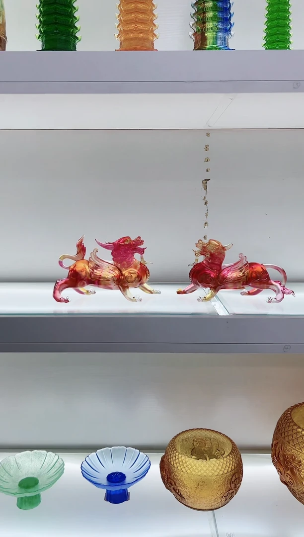 【闪购商品】茶宠古法琉璃红貔貅一对