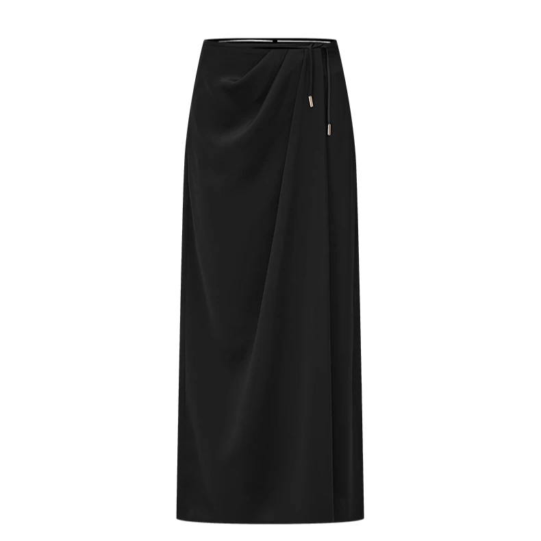 【羊羊专属】曼德诗包臀长裙新款三醋酸半身裙气质小黑裙