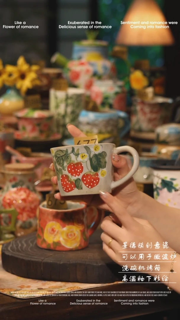 陶瓷677景德镇高温釉下彩绘设计师款式