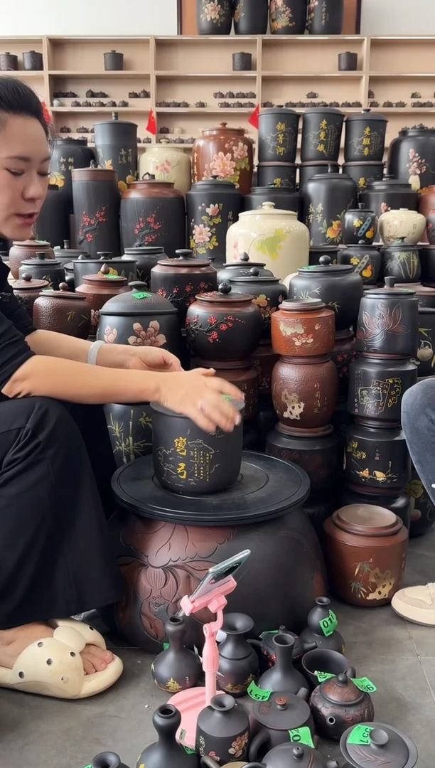 罐大大瑕疵茶叶罐 彩填小五饼 434