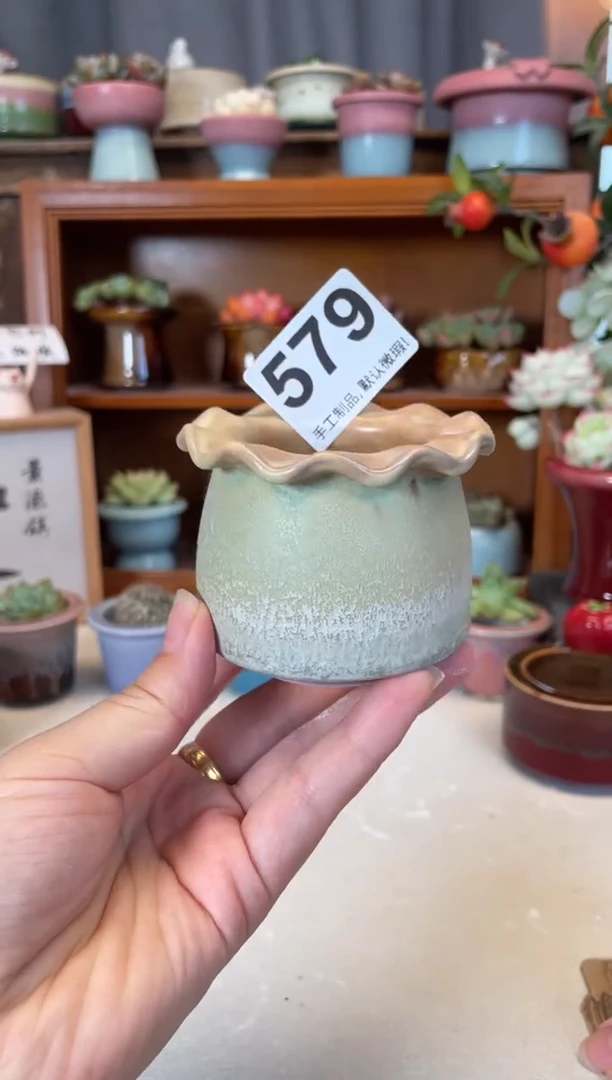 瓷片大***爱579知木小芳花盆