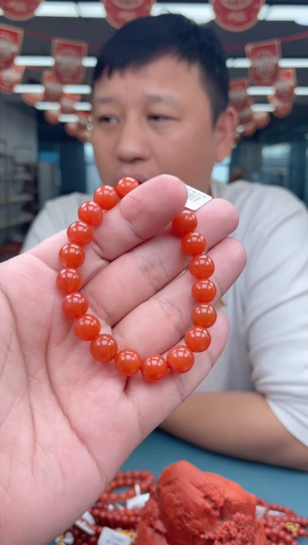 【闪购商品】南红玛瑙A25未镶嵌9MM滴水洞单圈-多样性发一件