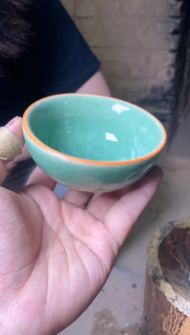 陶瓷（淡绿冰裂）建窑建盏 主人杯