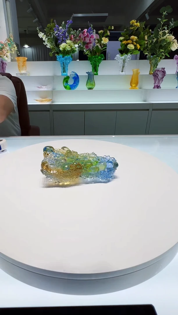 琉璃手工艺品古法琉璃时来运转摆件