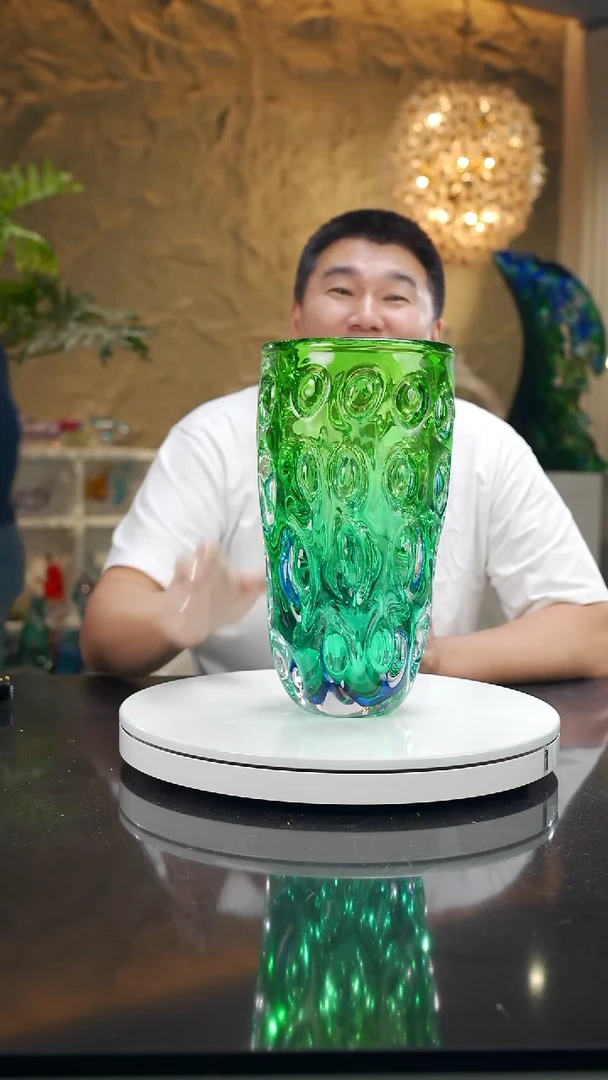 摆件福利设计款蓝绿花瓶