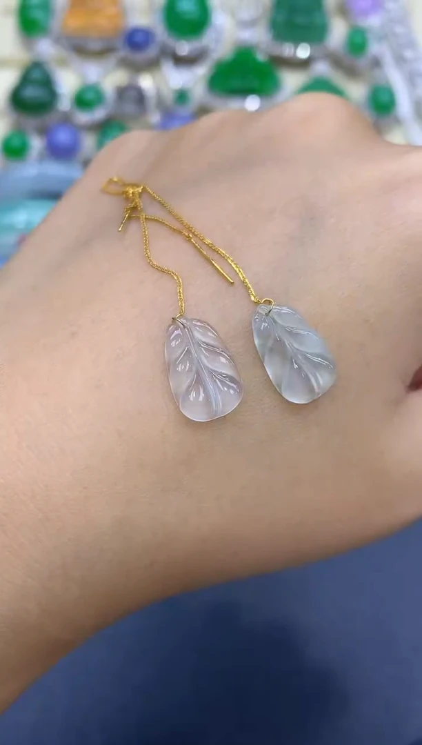 18K金镶嵌翡翠耳饰115-中国好珍宝