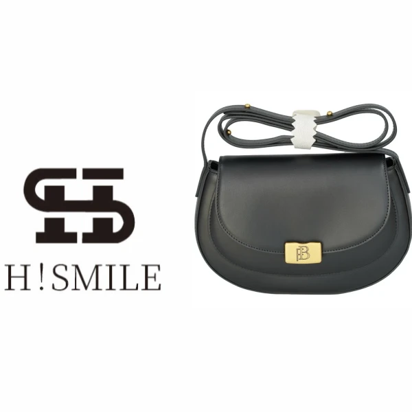 HiSmileJT22209 马鞍包头层针纹牛皮单肩包腋下包时尚通勤百搭