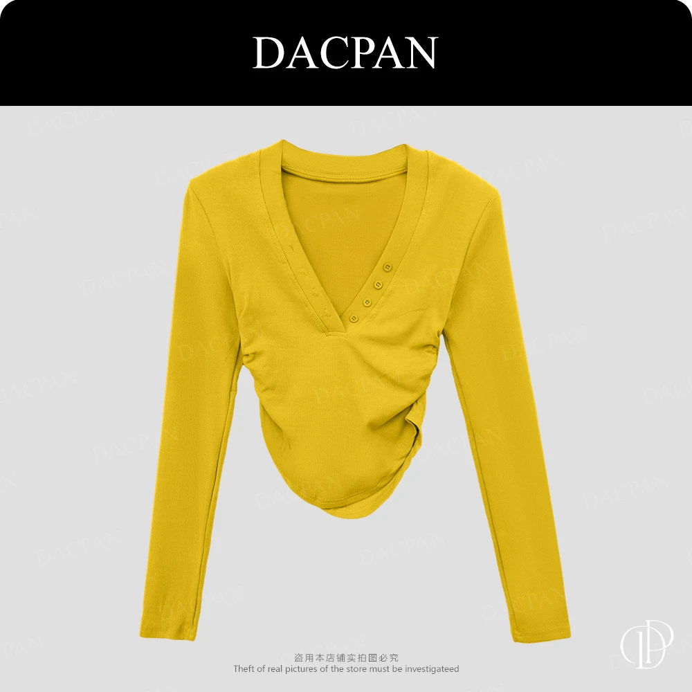 DACPAN-“A4腰”4扣褶皱小蛮腰上衣 垫肩可拆 2025/盼·PP 8530