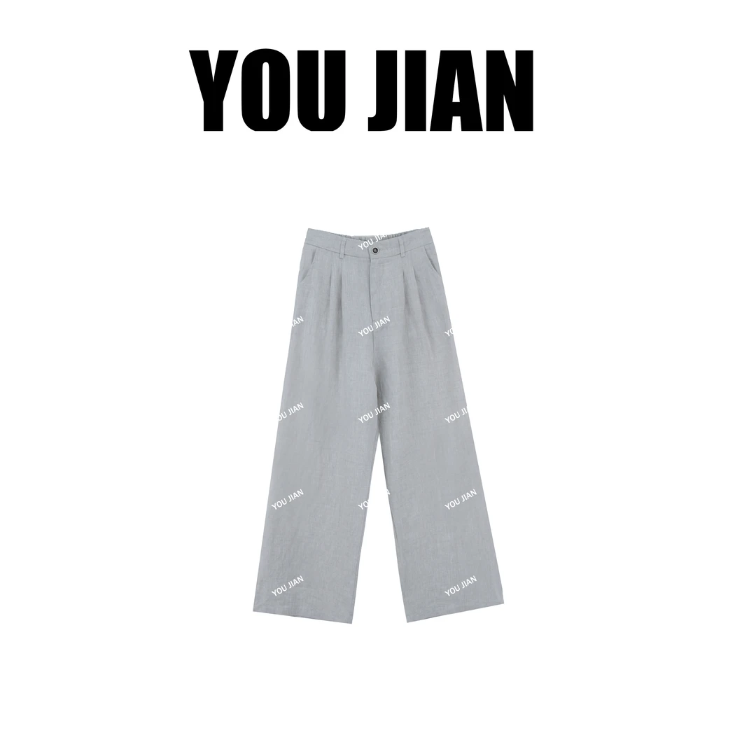 “御姐范”显气质好搭配！极简风西装亚麻裤后腰松紧好穿搭