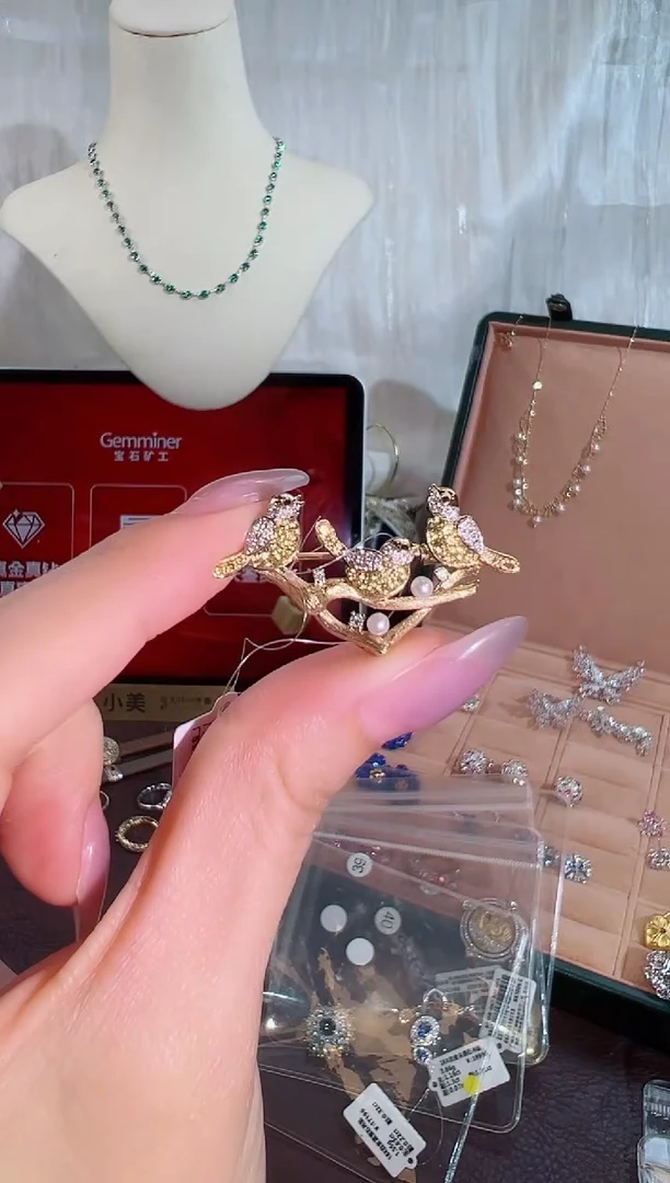 颈饰钻石18K金镶嵌BX1055#-W+Y#36