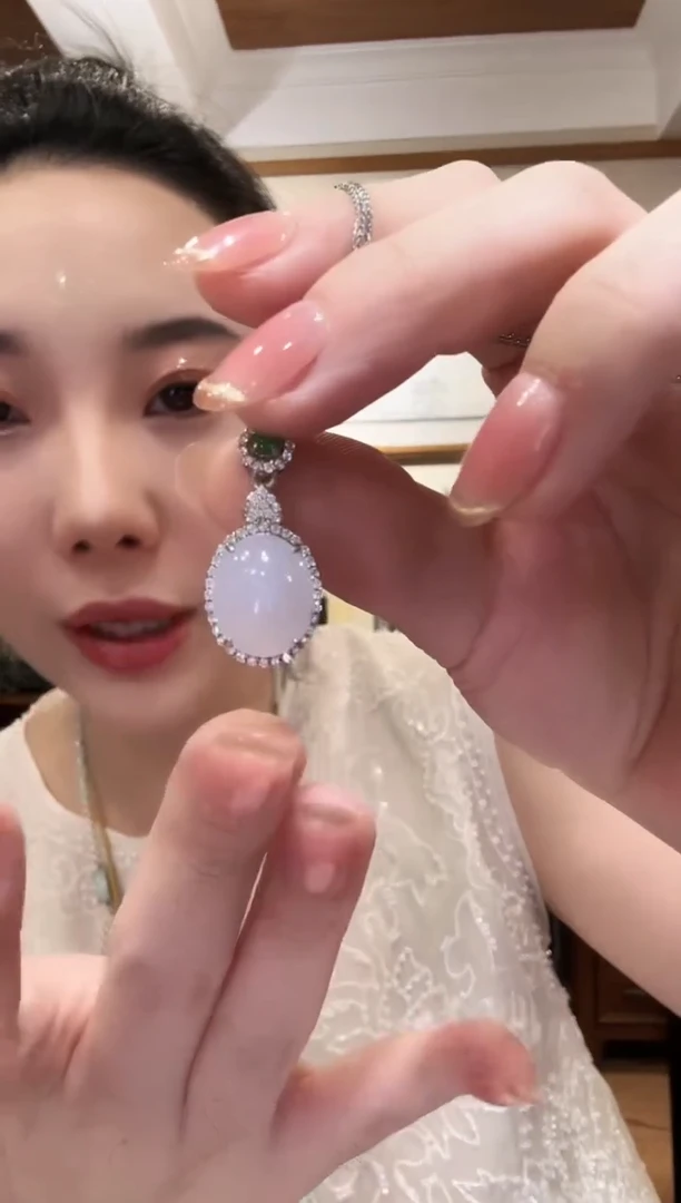 翡翠银S925镶嵌颈饰国风