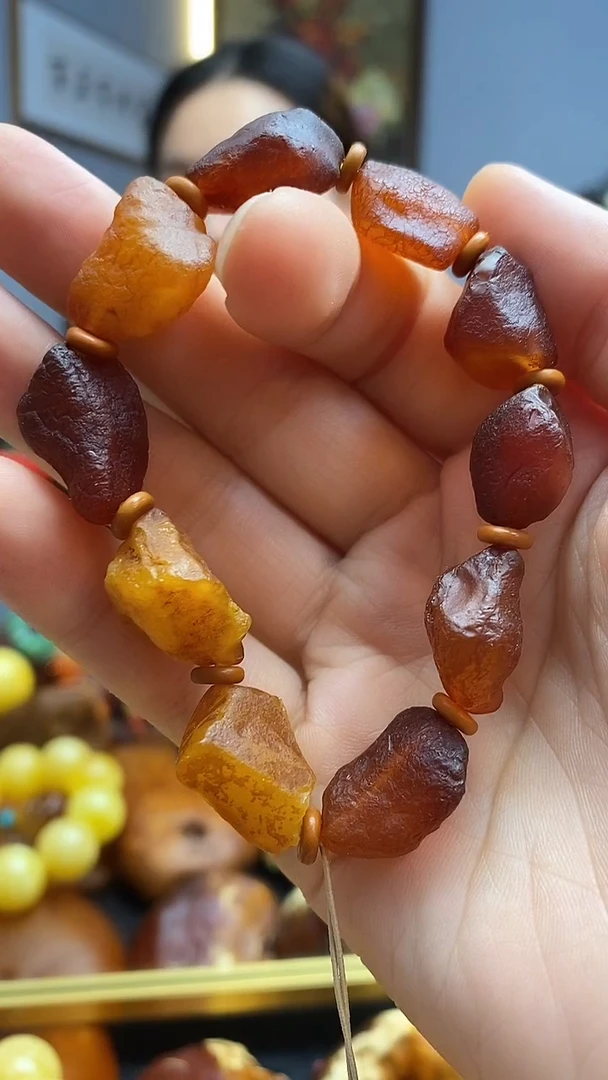 手绳琥珀未镶嵌手串