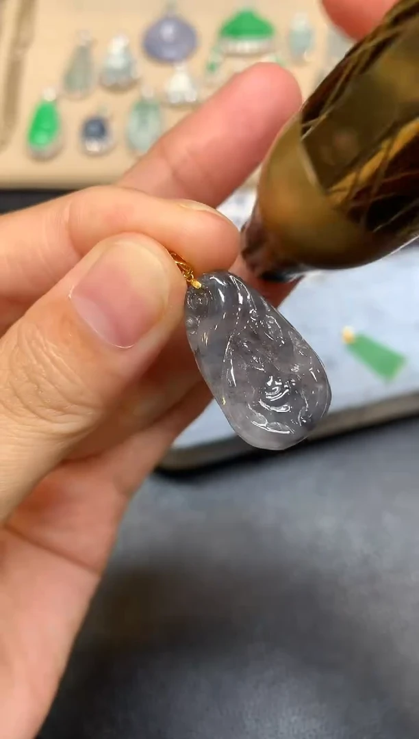 颈饰18K金镶嵌翡翠悟道【48小时鉴赏期】