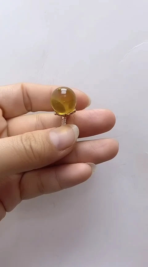 【闪购商品】琥珀裸石银S925镶嵌蓝珀戒指