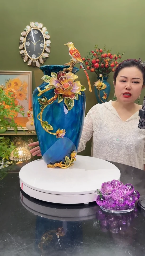 琉璃珐琅彩 大号花瓶   喜上眉梢