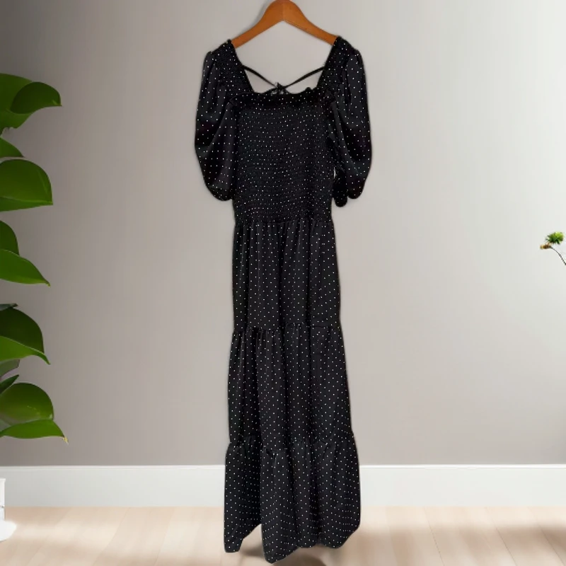 【小波点黑色】素雅可一字肩收腰显瘦连衣裙沙滩裙海边出片