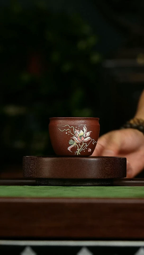 茶壶紫砂s40泥绘主人杯