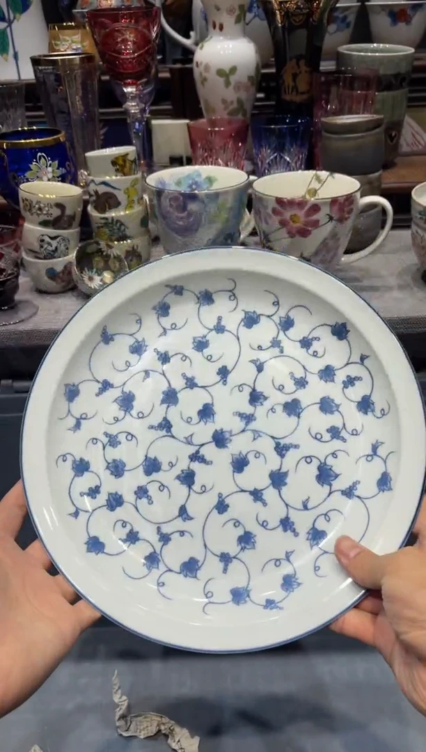 瓷片橘吉青花盘子