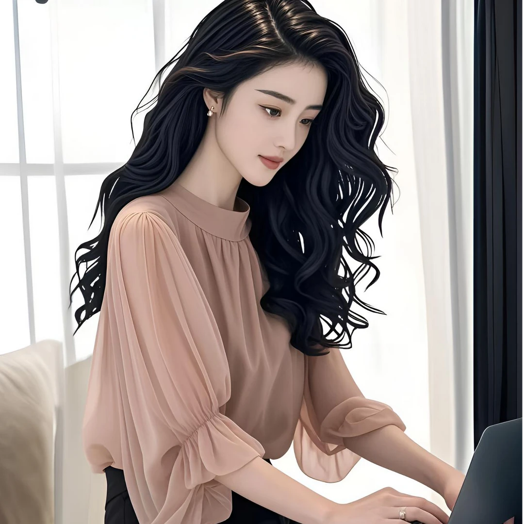 静奢风奶茶裸粉色洋气打底衫衬衫设计感气质夏季小众优雅显瘦衬衣