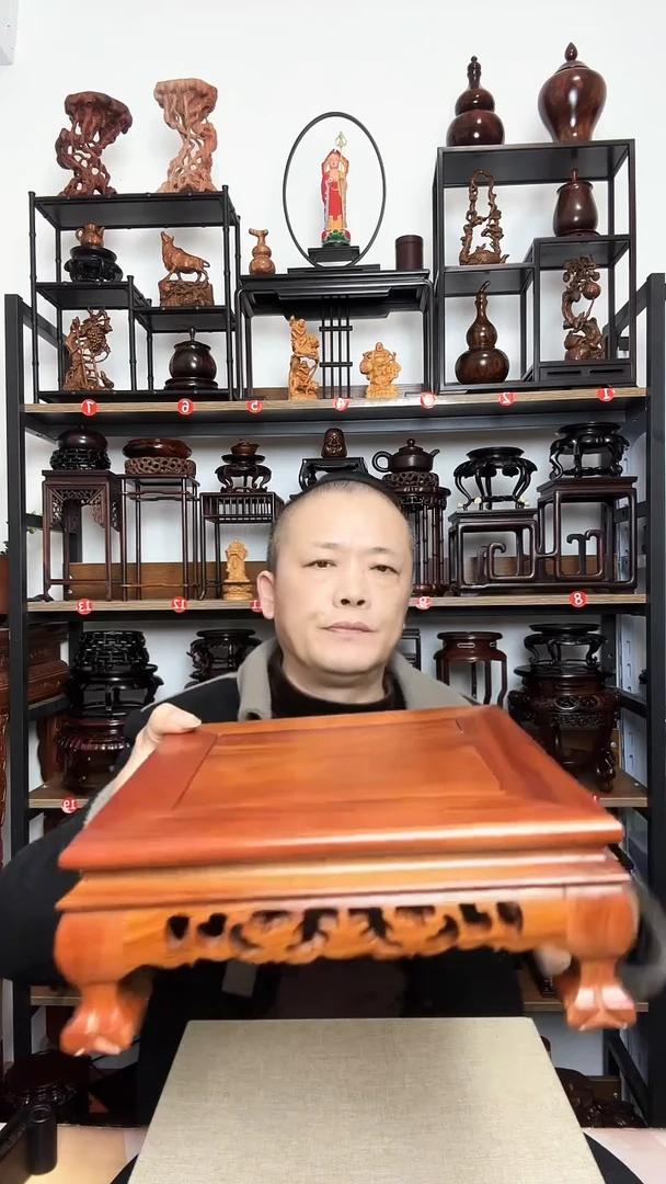 紫砂底座木25正方10高