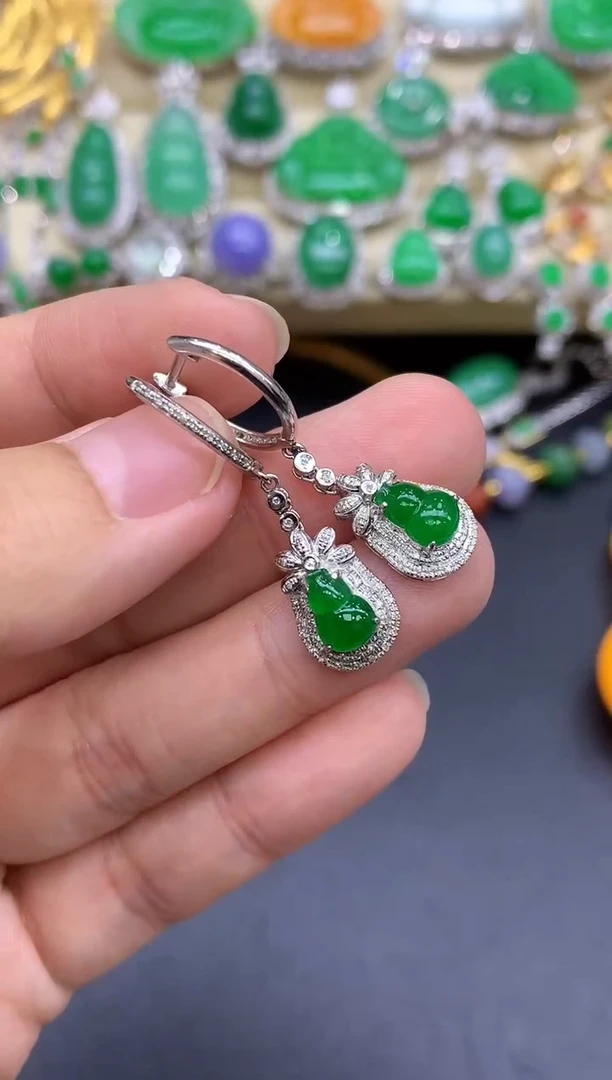 18K金镶嵌翡翠耳饰367-中国好珍宝