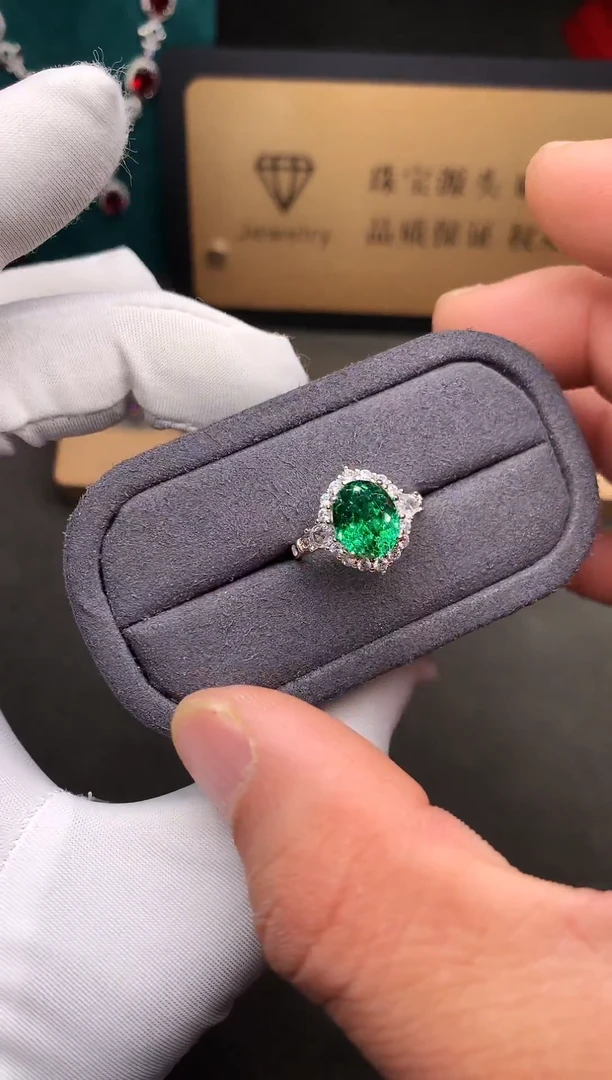 银S925镶嵌戒指碧玺......