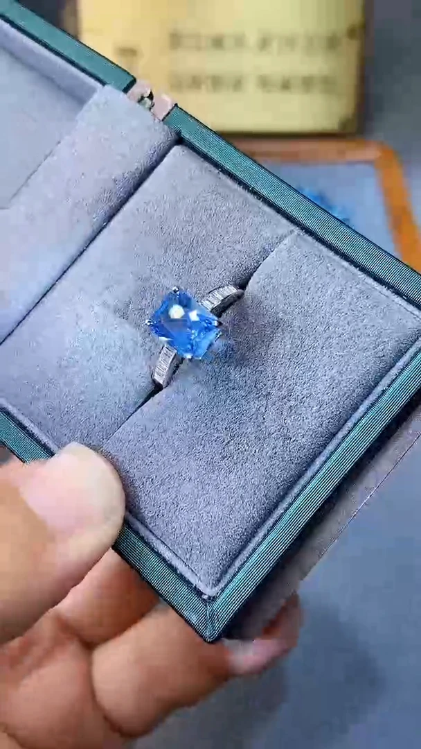 【闪购商品】海蓝宝石戒指银S925镶嵌1564