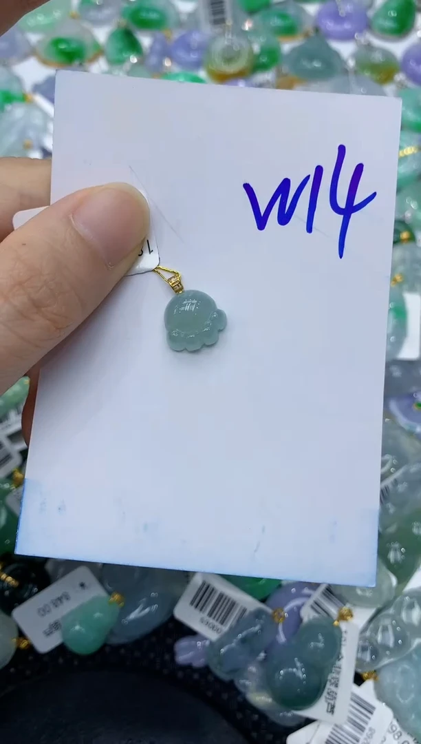 翡翠18K金镶嵌颈饰111111111