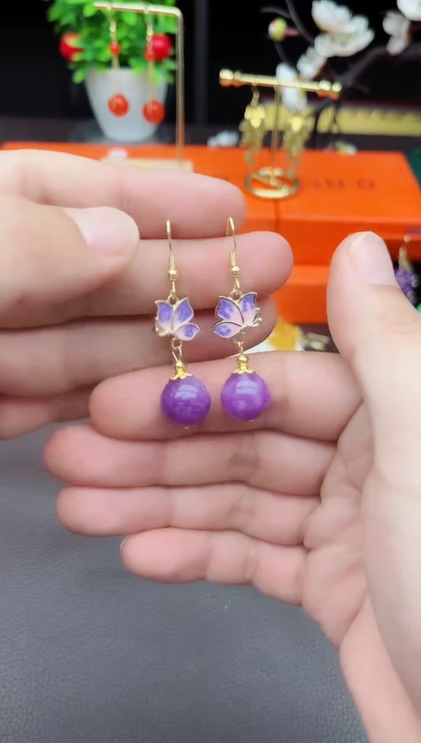 玛瑙/玉髓耳饰银S925镶嵌421000