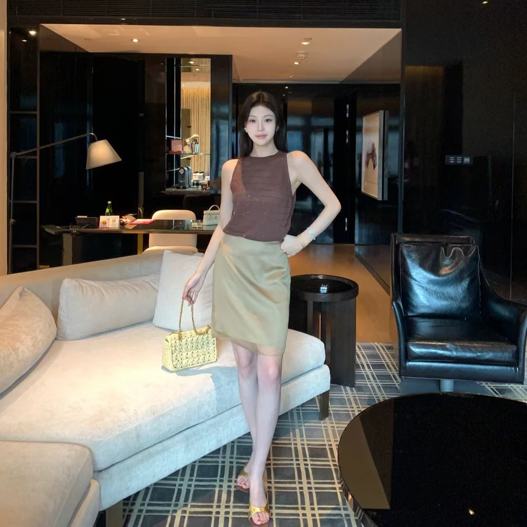 现货 JINY | “柔纱幻面"【桑蚕丝】醋酸双层简约包臀半身裙MAQ25458