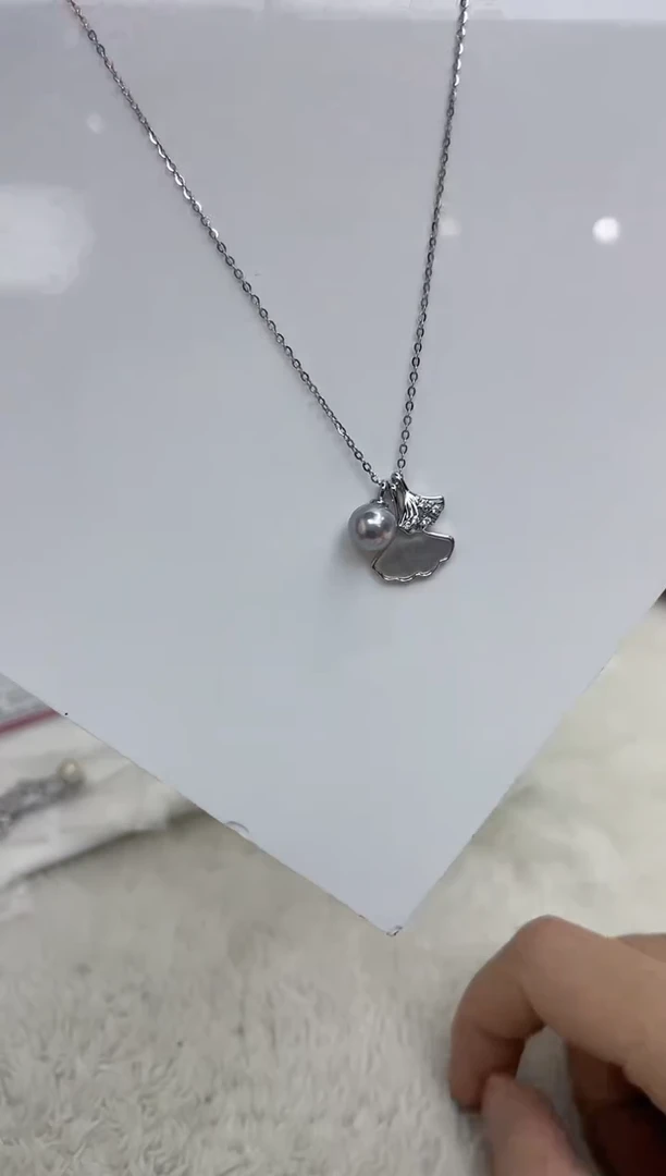 海水珍珠银S925镶嵌颈饰