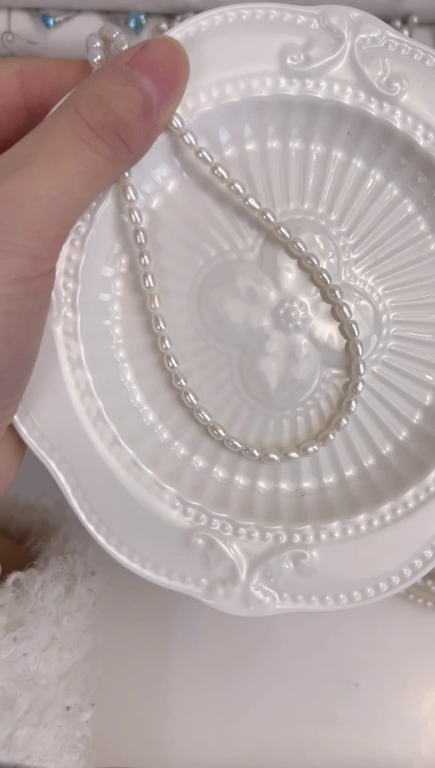 【闪购商品】淡水珍珠颈饰银S925镶嵌明星同款