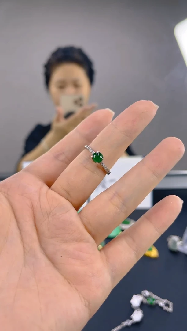 翡翠银S925镶嵌颈饰天然A货翡翠