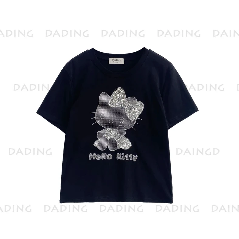 【兜兜】猫猫 春夏新款钻钻凯蒂猫印花短袖T恤 井731-2