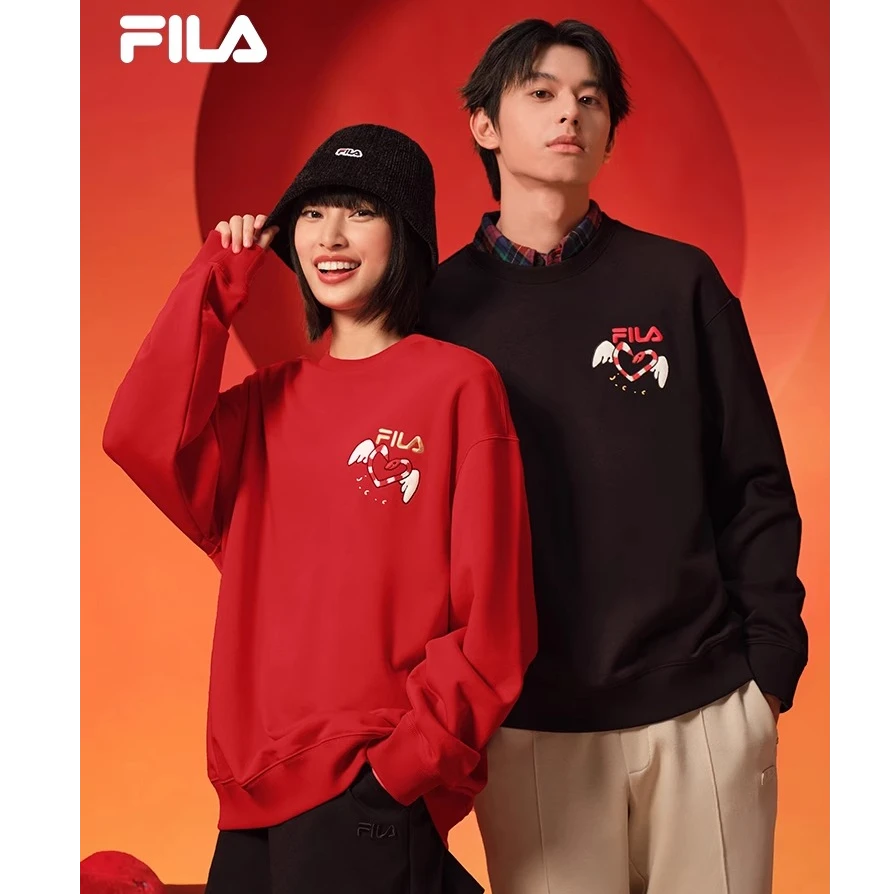 Fila/斐乐叕运蛇情侣新年斐乐氧气卫衣2025秋季新款F11U519202F