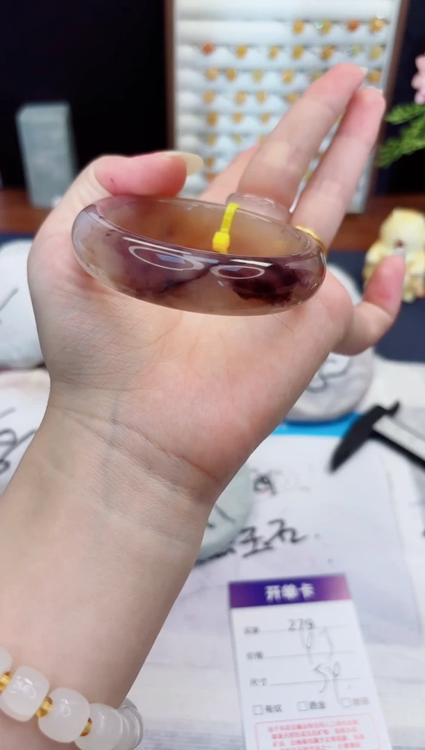 未镶嵌手镯石英质玉279-紫罗兰-圈口54