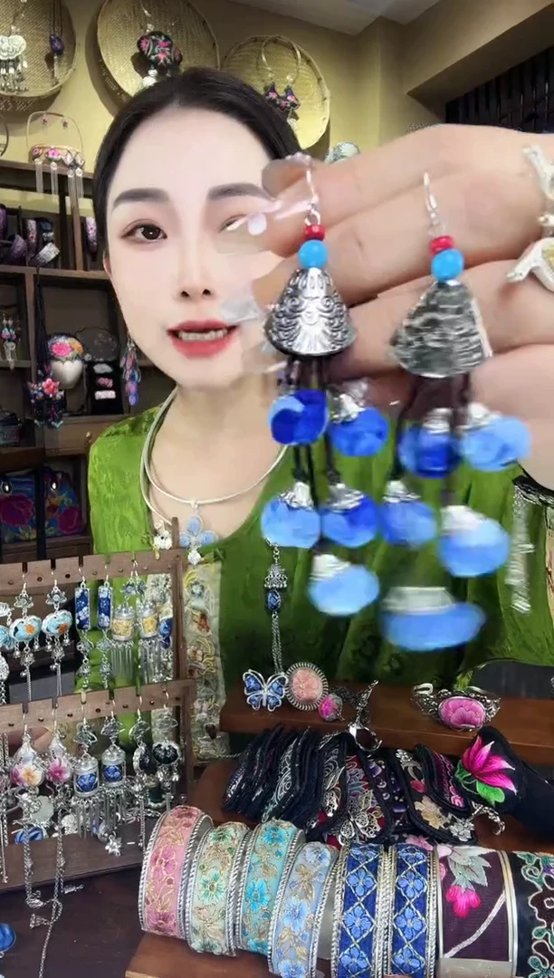 刺绣非遗刺绣民族风耳环