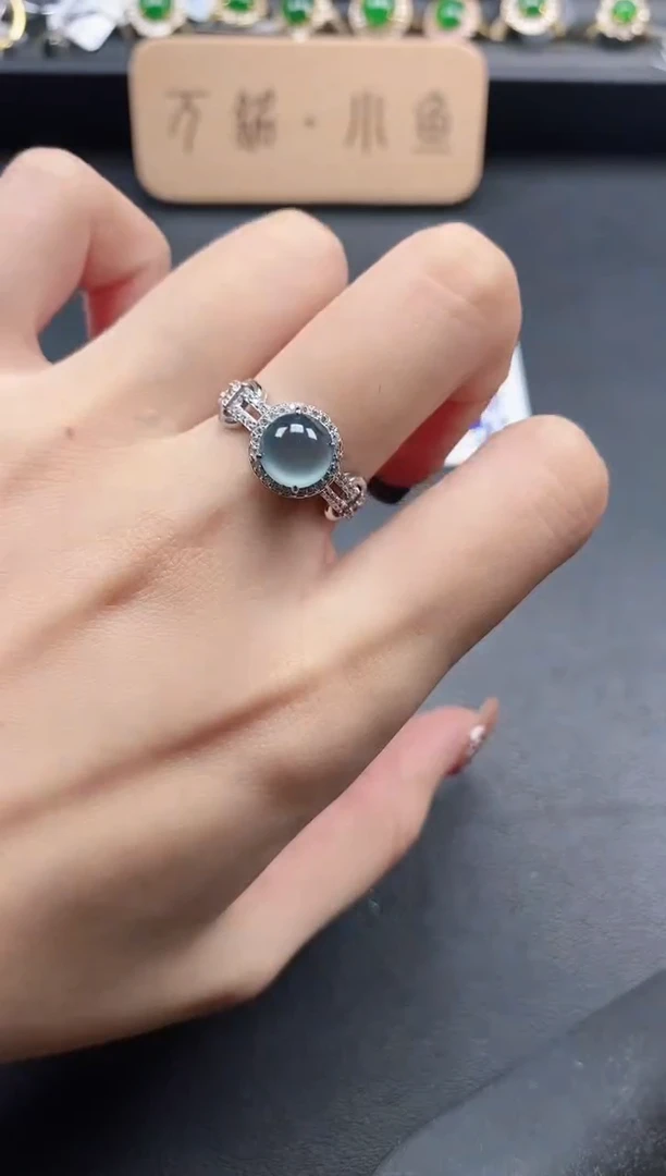 银S925镶嵌戒指翡翠5111