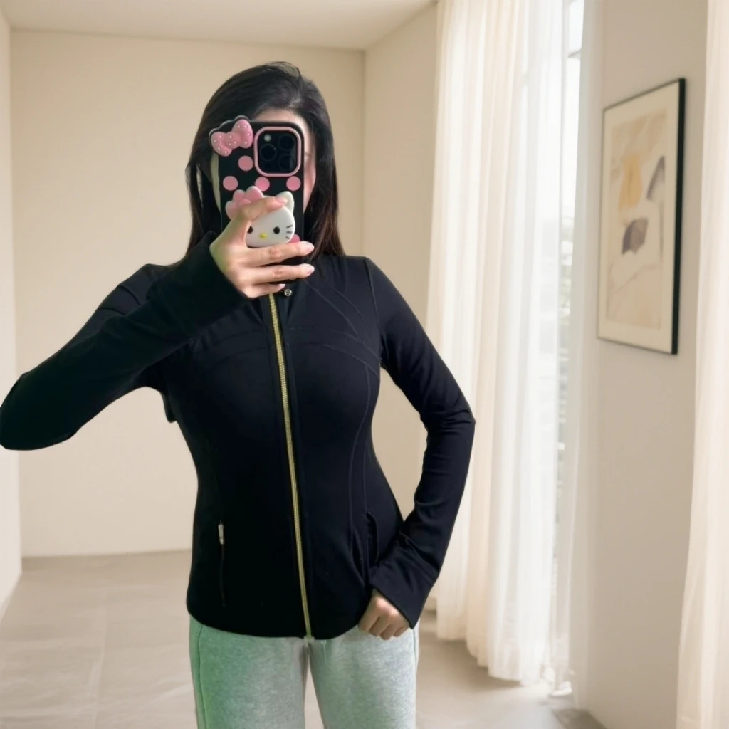 立领修身瑜伽服长款薄款一毛毛一样样-FAMM