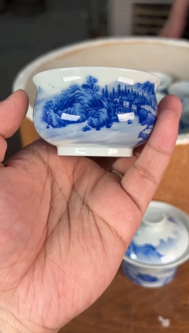 杯看山柴窑青花看山柴窑青花