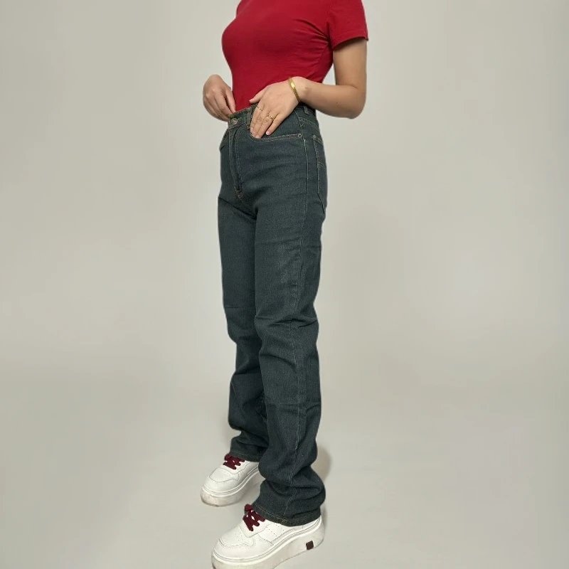 【1110】新款水洗牛仔裤高腰女长裤休闲秋季开叉夏季休闲风