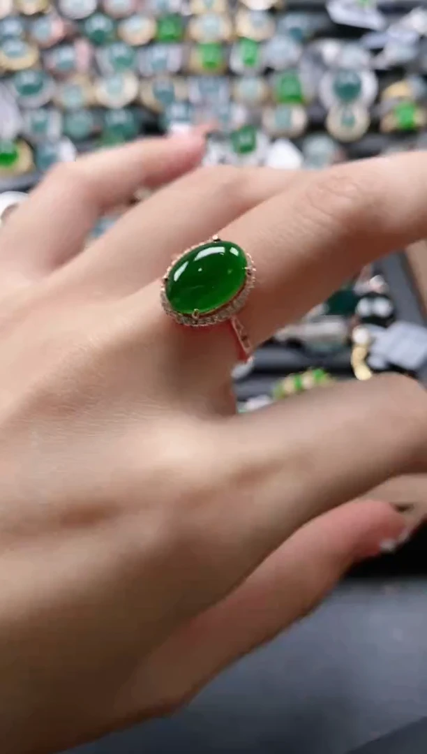 【闪购商品】翡翠戒指银S925镶嵌651211