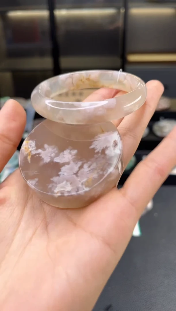 石英质玉手镯未镶嵌54圈口（赠送镯心）6886682