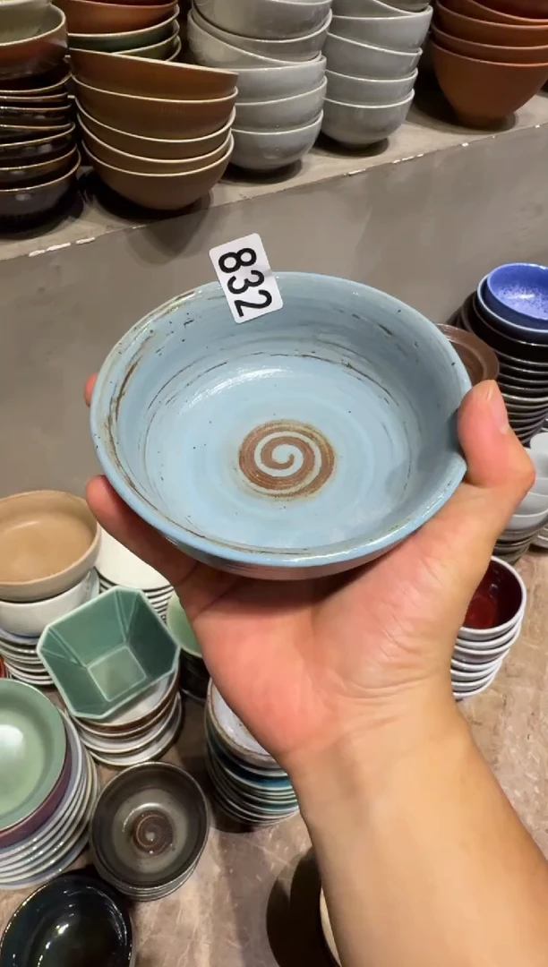 瓷片落*832  蓝麻点小碗1个